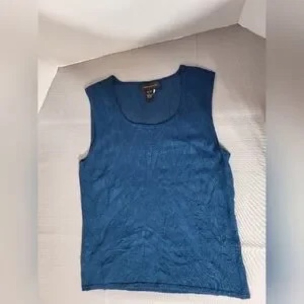 Cable & Gauge Blue Scoop Neck Sleeveless Tank Top - Picture 4 of 4